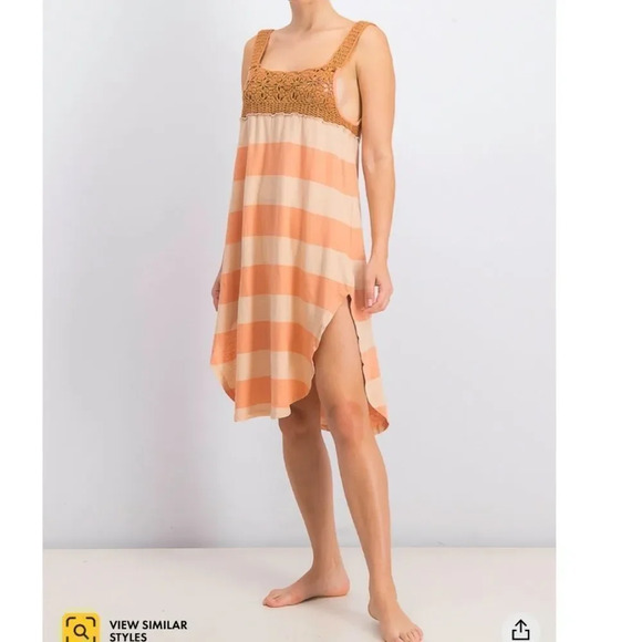 NWT Free People Luca Crocheted Detail Tank Tunic Dress - Picture 6 of 8